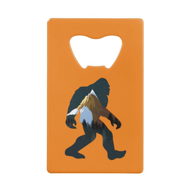 Nachtwald Bigfoot Geldbeutel Flaschenöffner (Vorderseite)