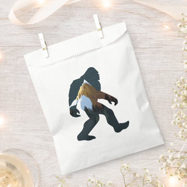 Nachtwald Bigfoot Geschenktütchen (Ausgeschnitten)