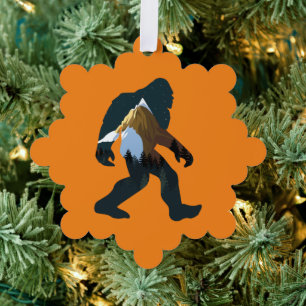 Nachtwald Bigfoot Ornament Karte
