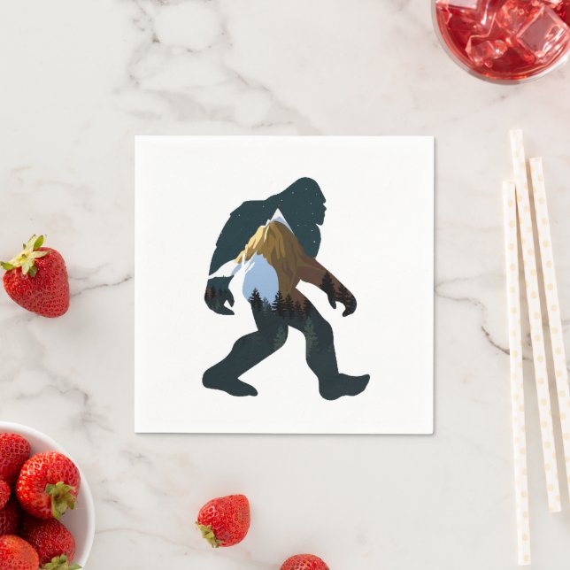 Nachtwald Bigfoot Serviette (Beispiel)