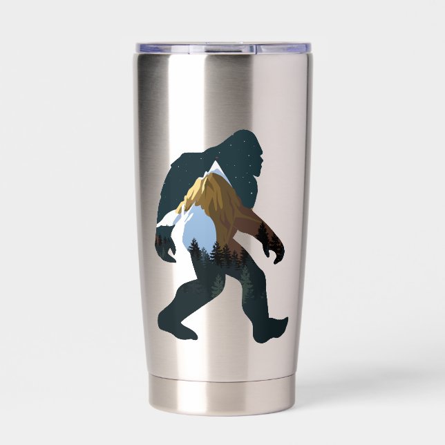 Nachtwald Bigfoot Thermobecher (Vorderseite)