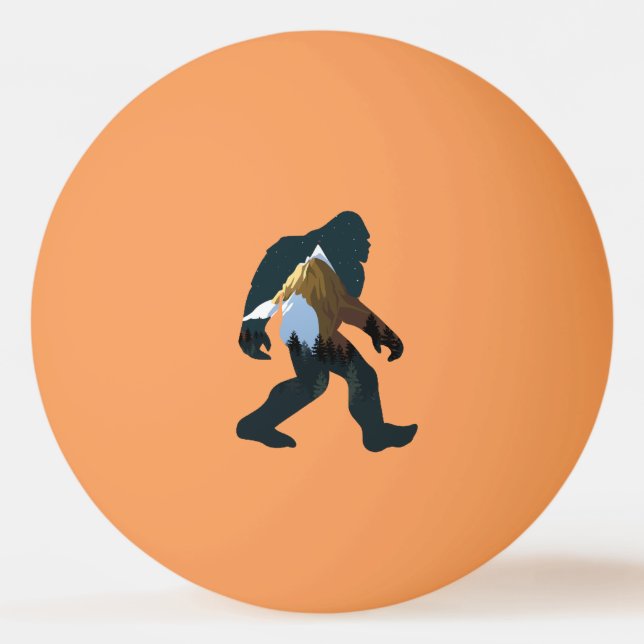 Nachtwald Bigfoot Tischtennisball (Vorderseite)