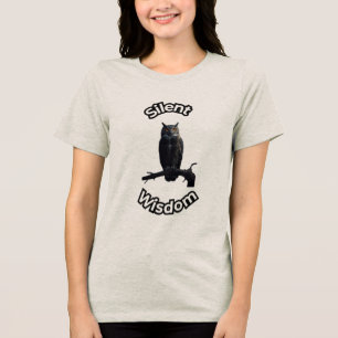 **Nachtwald-Eule – Realistische nächtliche Eulen- Tri-Blend Shirt