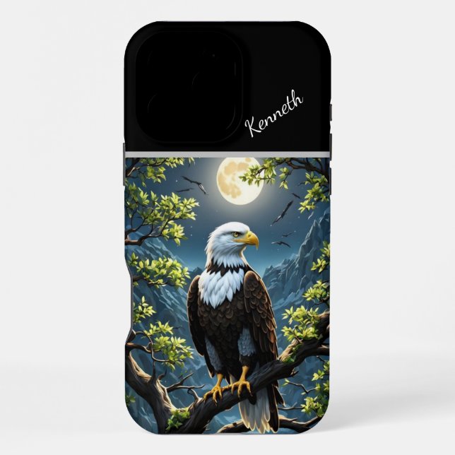 Nachtweide mit Adler iPhone 16 Pro Max Hülle (Rückseite)
