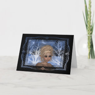 Nachtwintertime Elf Design Feiertagskarte