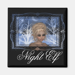 Nachtwintertime Elf Design Magnet