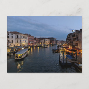 Nachtzeit auf dem Canale Grande, Venedig, Italien Postkarte