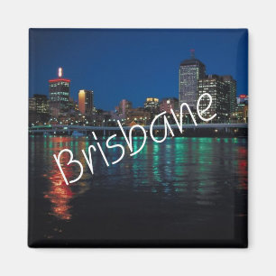 Nachtzeit Brisbane Australien Kühlschrankmagnet