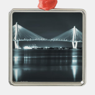 Nachtzeit-Brücke Silbernes Ornament