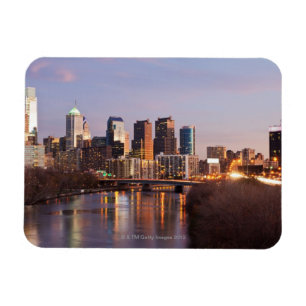 Nachtzeit-Panoramablick in Philadelphia Magnet