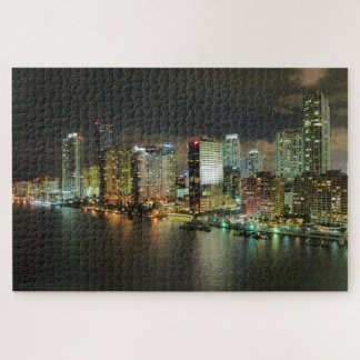 Nachtzeit-Skyline-Puzzle Miamis Florida