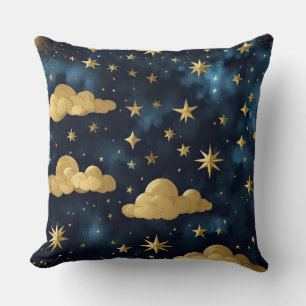NACHTZEITSKY MIT BLUE & GOLD CLOUDS UND STERNEN KISSEN