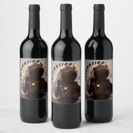 Nachtzug Motor Abend Bahn Weinetikett