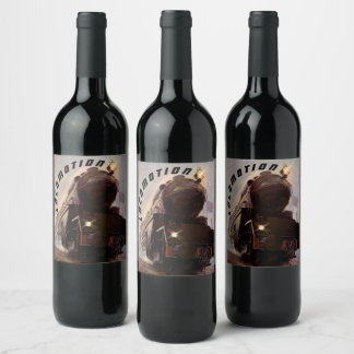 Nachtzug Motor Abend Bahn Weinetikett