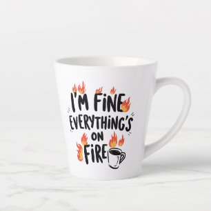 Nachvollziehbarer dunkler Humor mit Flammen Milchtasse