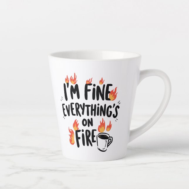 Nachvollziehbarer dunkler Humor mit Flammen Milchtasse (Rechts)