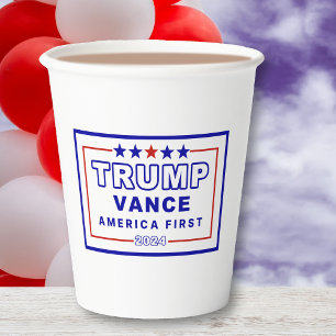 Nachwahl-Neuheit Trump-Vance 2024 8oz Pappbecher