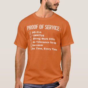 Nachweis des Dienstes Dd214 Tinnitus Starke Arbeit T-Shirt