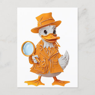 Nachweisende Ente im Orangen Anzug Postkarte