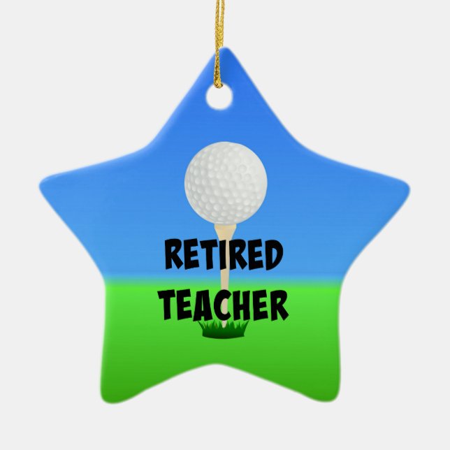 Nachwuchslehrer - Golfball im T-Shirt Keramik Ornament (Vorne)
