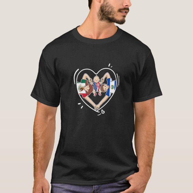 Nacido EE UU de papá salvadoreño y mamá mexicana T-Shirt (Vorderseite)