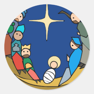 nacimiento runder aufkleber