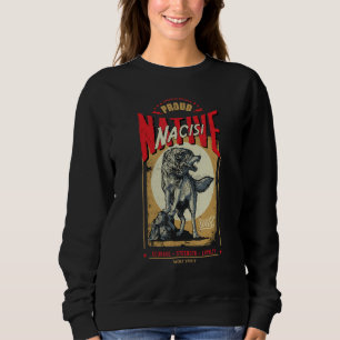 Nacisi indianischer Wolf-Geist Retro Sweatshirt