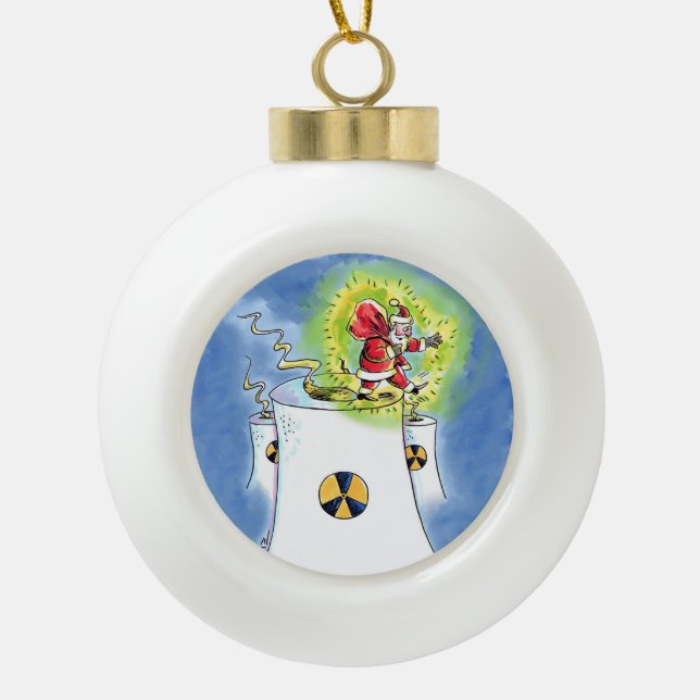 Nackte Weihnachtsmannschaft Keramik Weihnachtsbäll Keramik Kugel-Ornament (Vorderseite)