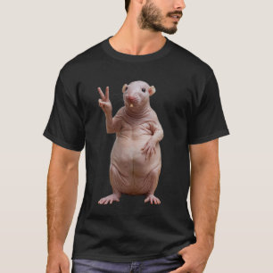 Nackter Maulwurf-Ratte-Friedenszeichen-T-Shirt T-Shirt