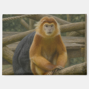 Nacktfresser Affe in der Waldhütte Magnet