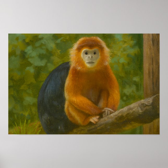 Nacktfresser Affe in der Waldhütte Poster (Vorne)