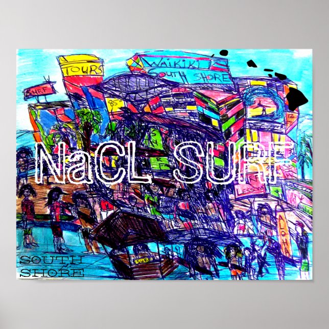 NaCL SURF SÜDSHORE WAIKIKI Poster (Vorne)