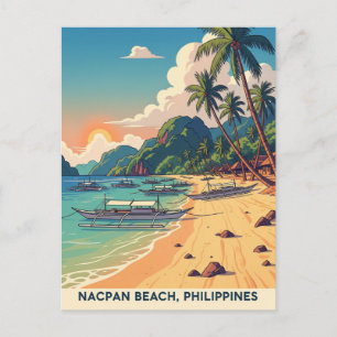 Nacpan Beach Philippines Travel Postkarte
