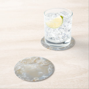 Nacre Pearl Nature Pattern Runder Pappuntersetzer