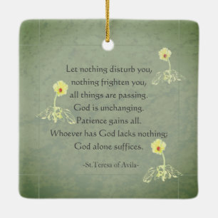 "Nada te turbe" St Teresa von Avila, Englisch/Span Keramikornament