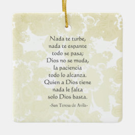 "Nada te turbe" St Teresa von Avila, Englisch/Span Keramikornament