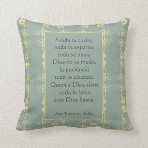 "Nada te turbe" St Teresa von Avila Spanisch Engli Kissen