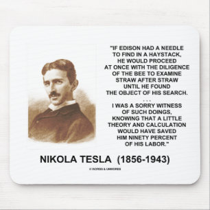 Nadel-Heuschober-Theorie-Zitat Nikola Teslas Mousepad