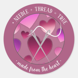 Nadel+tread=true Hergestellt aus weißer Hitze Runder Aufkleber