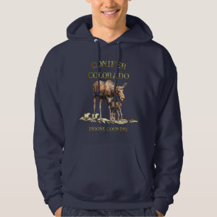 Nadelbaum-Mama-und-Baby-Elch-Sweatshirt Hoodie
