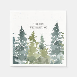 Nadelbäume, Kiefernbäume, Evergreen Serviette