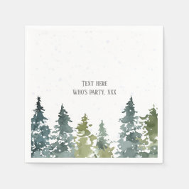 Nadelbäume, Kiefernbäume, Evergreen Serviette