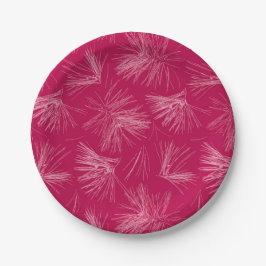 Nadeln aus dunkelrosa Pine Tree Pappteller