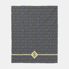 Nadeln Handwerkskunst Erste Gold + Marine Fleecedecke
