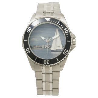 Nadeln und Segelboote, individuell einstellbare Uh Armbanduhr