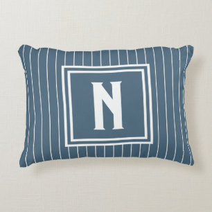 Nadelstreifen - Navy + Weiß Dekokissen