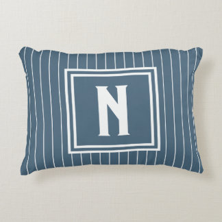 Nadelstreifen - Navy + Weiß Dekokissen