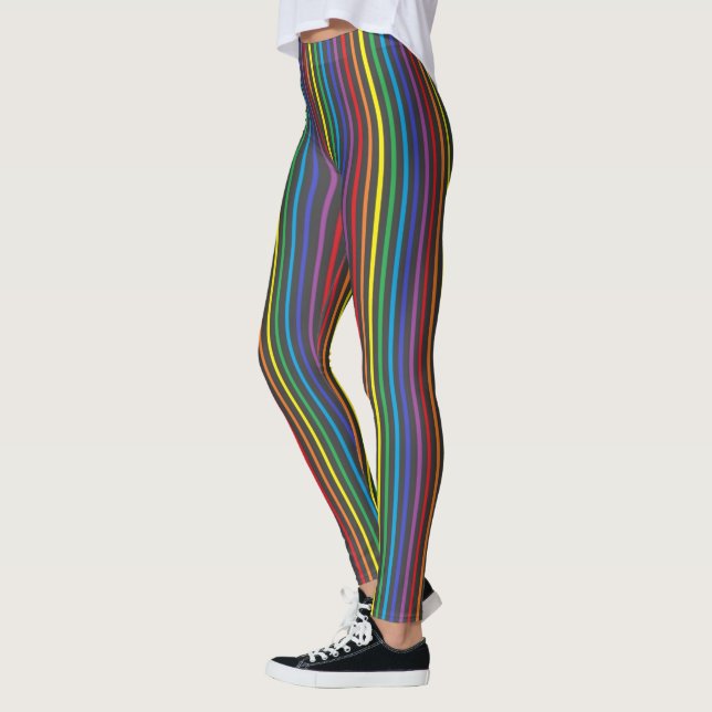 Nadelstreifen-Regenbogen Leggings (Links)
