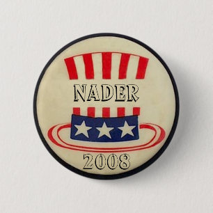 Nader-Uncle Sam Zylinder-Knopf Button