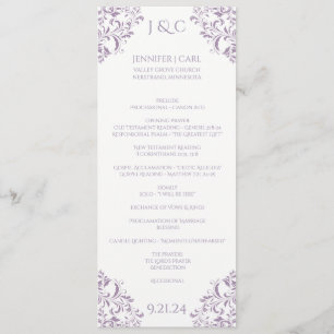 Nadine Hochzeitsprogramm - Tea-length -Lavendel Programm